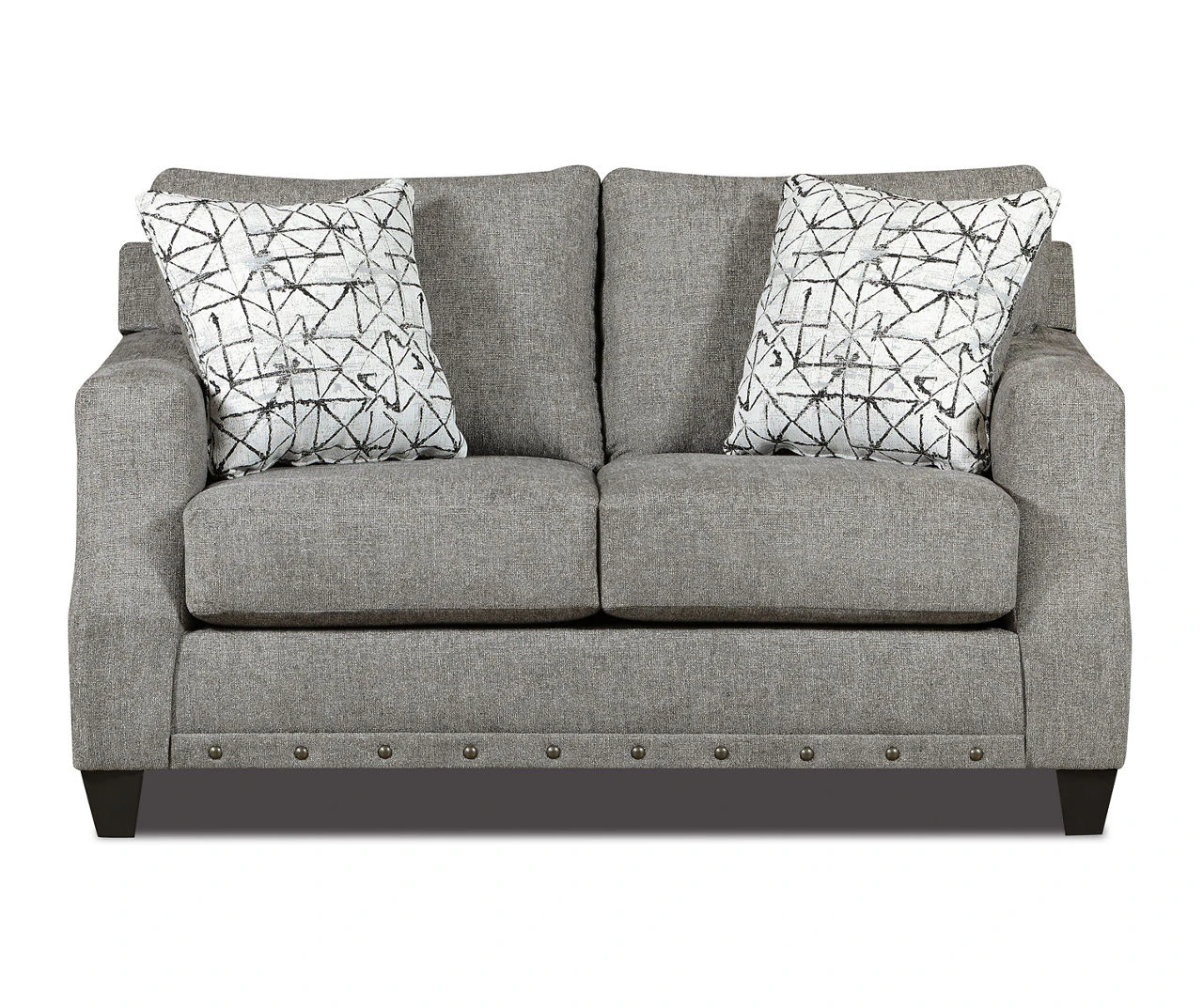 Alexandria Gray Chenille Loveseat 1 Alexandria Gray Chenille Loveseat