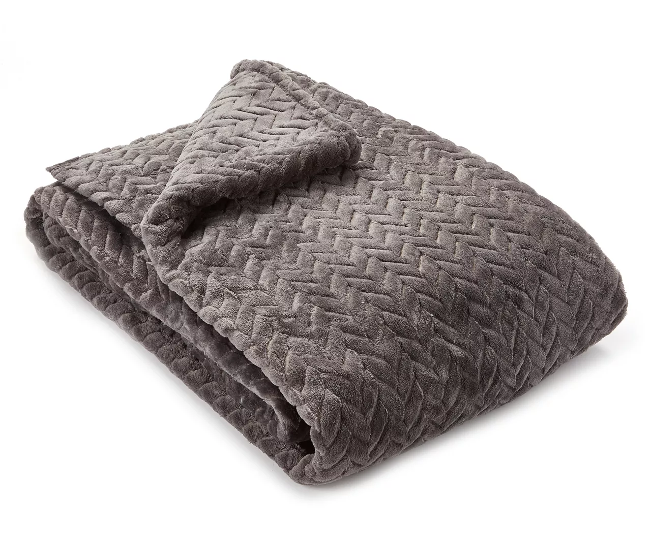Atmosphere Gray Zigzag-Embossed Velvet Queen Blanket 2 Atmosphere Gray Zigzag-Embossed Velvet Queen Blanket - Image 2
