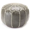 Moroccan Vegan Leather Pouf -Big Lots Shop 810617353 A0