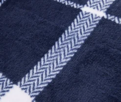 Navy & White Plaid Queen/King Velvet Plush Blanket 5 Navy & White Plaid Queen/King Velvet Plush Blanket -Big Lots Shop 810617521 810617523 A8 2