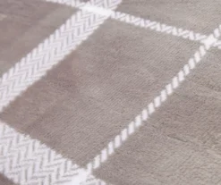 Gray & White Plaid Queen/King Velvet Plush Blanket 5 Gray & White Plaid Queen/King Velvet Plush Blanket -Big Lots Shop 810617548 810617522 A8 2