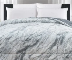 Gray Marble Print Faux Fur King Comforter 8 Gray Marble Print Faux Fur King Comforter -Big Lots Shop 810617562 P 01