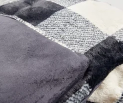 Black & White Buffalo Check Faux Fur King Comforter 7 Black & White Buffalo Check Faux Fur King Comforter -Big Lots Shop 810617563 810617564 A8 4 2
