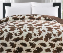 Cream & Brown Cow Print Faux Fur King Comforter 7 Cream & Brown Cow Print Faux Fur King Comforter -Big Lots Shop 810617566 P 01