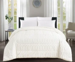White Chevron Stripe Faux Fur King Comforter 7 White Chevron Stripe Faux Fur King Comforter -Big Lots Shop 810617569 810617570 A0 1 1